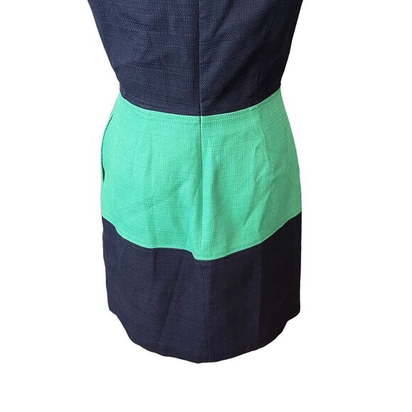 Banana Republic 2 Sheath Dress Sleeveless Colorblock Blue Green Career - Picture 12 of 12